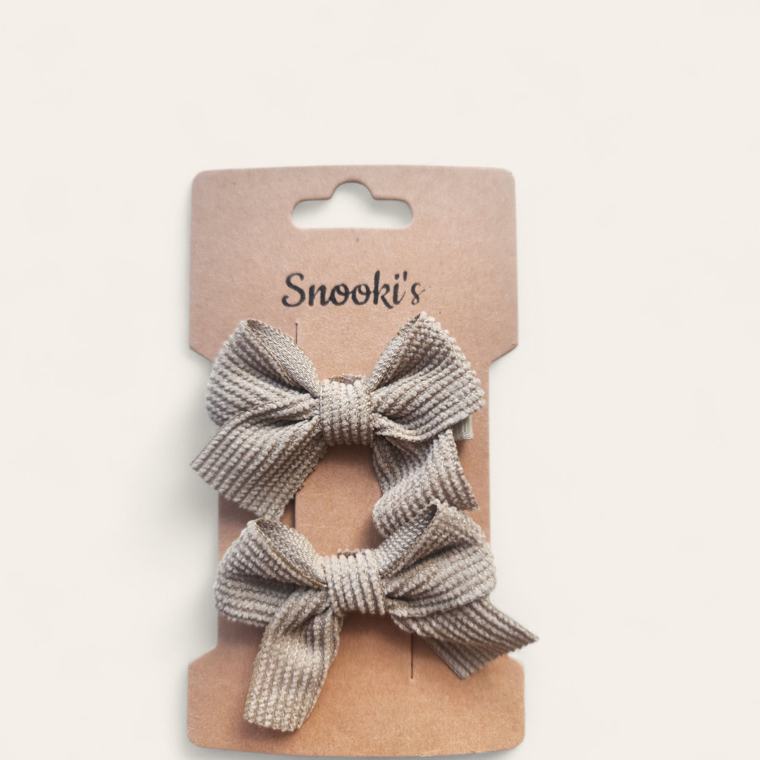 Bow Clips - Latte