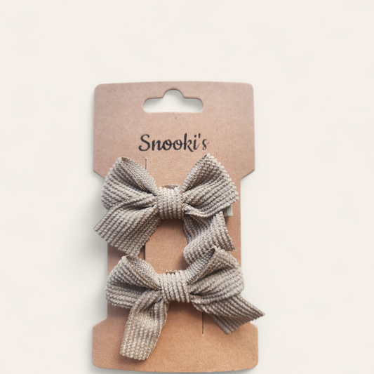 Bow Clips - Latte