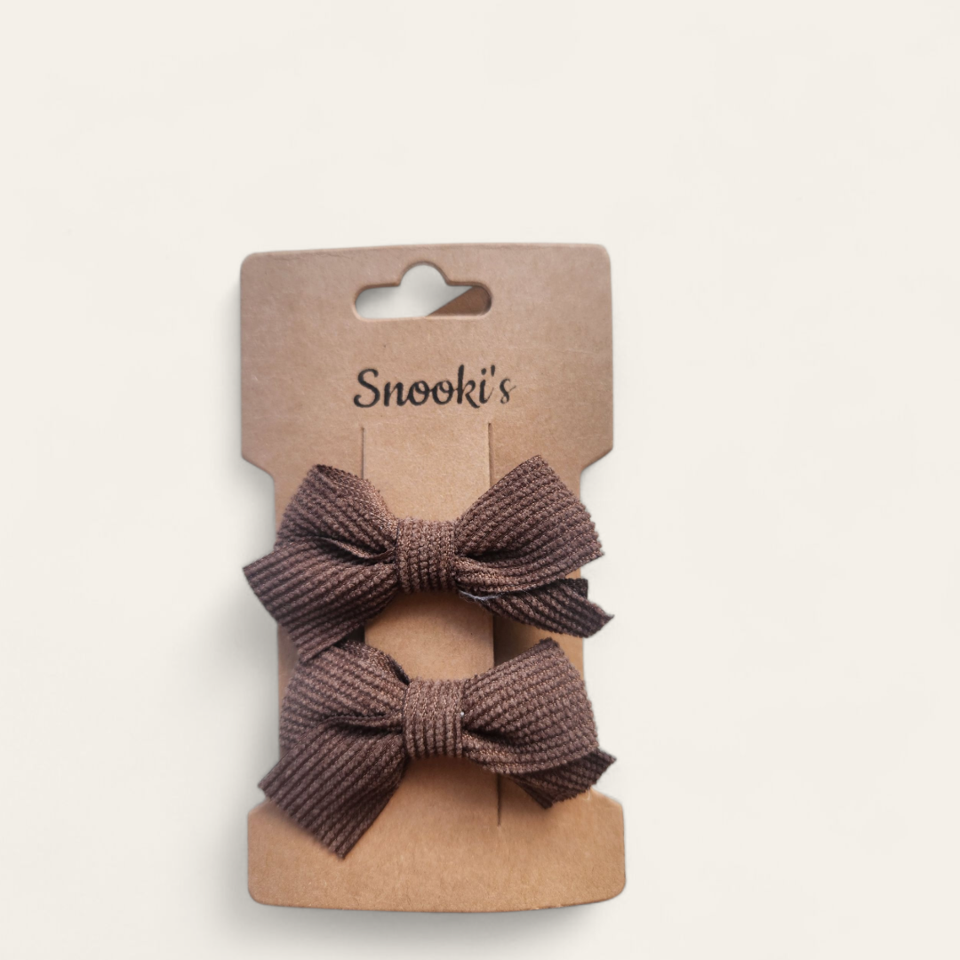 Bow clips- chocolate